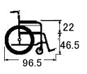 アルミ製介助用車椅子 NPC-46JD サイズ