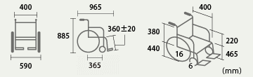 アルミ製介助用車椅子 BAL-2